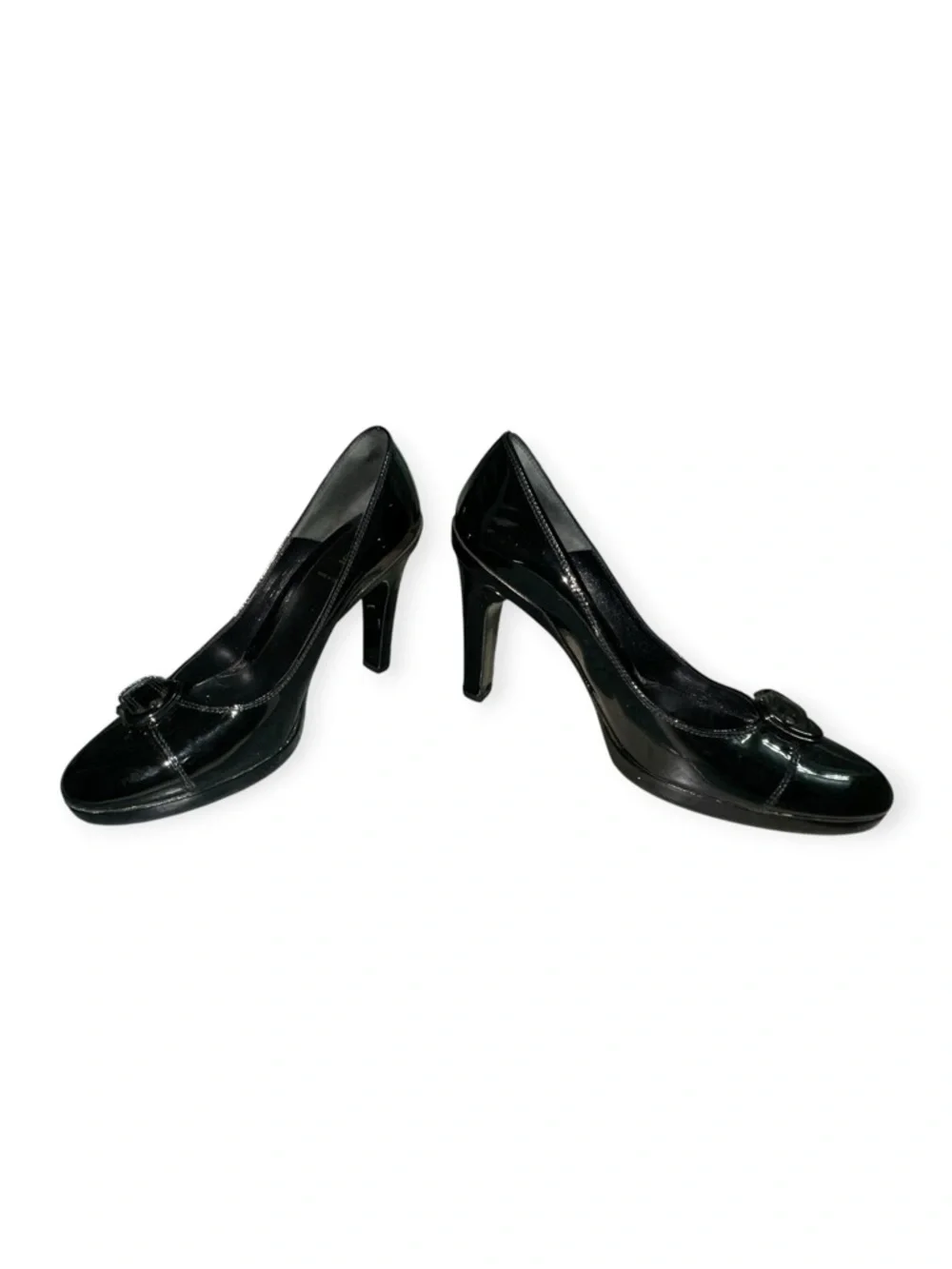 Fendi Black Patent Leather B-Buckle Pumps + Dust Bag, 8